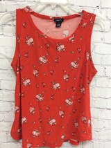 Rue21 Womens Stretch Red Floral Print Sleeveless Tank Top XL - $1.97