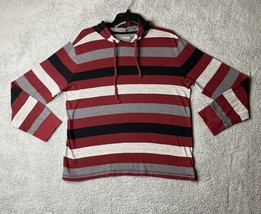 Tony Hawk Hoodie Sweat Shirt Sweater Mens Large Red And Gray Stripe - $9.41