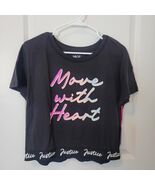 Justice Girls Dance and Gymnastics Crop Graphic Tee Size XL &quot;Move with H... - $14.84