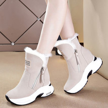 Women&#39;s Snow Boots Winter Woman Wedges Platform Shoes Thick-soled Plus Velvet Th - £43.62 GBP