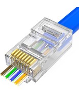 RJ45 Cat5 Cat6 Connector Pass Through RJ45 Ends for Solid Wire and Stand... - £23.55 GBP