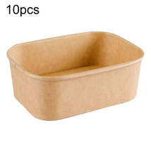 10pcs 850ml Disposable Kraft Paper Lunch Box Rectangular Round Corner Takeaway P - £0.78 GBP