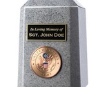 Small/Keepsake Military Funeral Cremation Urn w/ Nameplate Cultured Gran... - £173.59 GBP