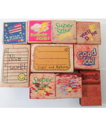 Super Star ~ Great Work ~ Sign  11pc Stamp Lot Teachers Grading Homework... - $9.00