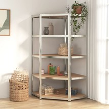  5-Layer Corner Shelf Silver Steel&Engineered Wood - $259.49