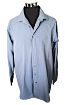 Calvin Klein Dress Shirt Men&#39;s Size 17.5 36/37 Tall Blue White Checks Cotton LS - £14.70 GBP
