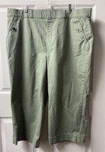 Terra &amp; Sky Plus Size 2X Green Capri Pants Womens Pull On  Pockets - £10.96 GBP