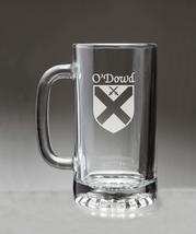 O&#39;Dowd Irish Coat of Arms Glass Beer Mug (Sand Etched) - £22.29 GBP