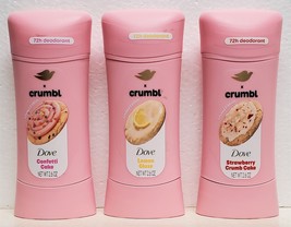 Dove Crumbl Deodorant Set Confetti Cake Lemon Glaze Strawberry Crumb Cake - $35.00