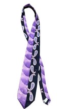 Fratello Mens Purple Black Floral Paisley Tie - Polyester Unique - £7.83 GBP