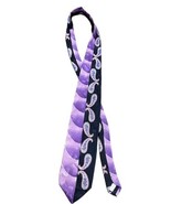 Fratello Mens Purple Black Floral Paisley Tie - Polyester Unique - £7.78 GBP