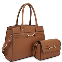 New Brown Matching Shoulder Tote Bag With Crossbody Hand Bag Set - $79.70