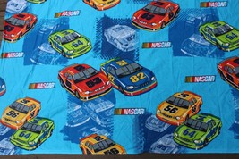 Vtg Dan River Nascar Blue Twin RaceCar No Iron Percale Flat Fitted Sheet Set USA - $25.84