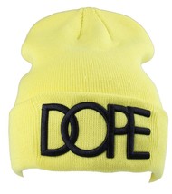 Dope Couture 3D Embroidered Neon Yellow Beanie - $24.94