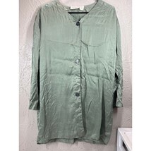 Vintage Victoria&#39;s Secret Gold Label Green Nightshirt Pajama Silk Size S... - $19.95