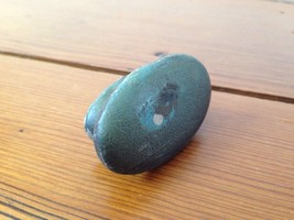 Vintage Antique Oval Turquoise Painted Wood Knob Cabinet Drawer Pull 3.5... - £36.96 GBP