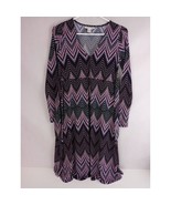 Motherhood Maternity Black Dress With Colorful Floral Chevron Design Siz... - $372.51 MXN