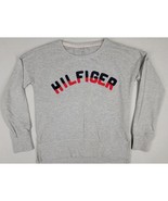 Tommy Hilfiger Sweatshirt Gray Womens Size S Red Navy Spell Out Long Sle... - $284.42 MXN