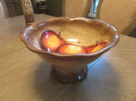 TABLETOPS LIFESTYLE CERAMIC HAND PAINTED CRAFTED LG PEDESTAL COMPOTE FRU... - $314.97 MXN