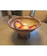 TABLETOPS LIFESTYLE CERAMIC HAND PAINTED CRAFTED LG PEDESTAL COMPOTE FRU... - $308.80 MXN