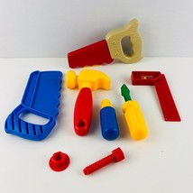 Kids Pretend Play Boys Girls Lot of Plastic Tools Saw Hammer Level Screw Toys - £7.83 GBP
