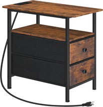 Hoobro End Table With Charging Station, Narrow Side Table, Nightstand Wi... - $77.92