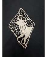 RARE 19th C Crocheted Deer Stag Buck Diamond Shaped Doily Doilies Victor... - $529.72 MXN