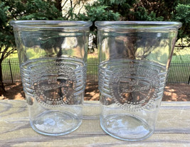 PQ Pair of Embossed “Old Fashioned” Barware Glasses Highball Glass Raised Rings - £13.53 GBP