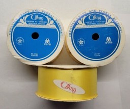 3 Offray Yellow Satin Craft Ribbon 10 yd Rolls 1 7/16&quot; - £8.55 GBP