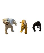 Set Of 3 Animal Figurines - White Tiger Yellow Tiger &amp; Black Gorilla - P... - €6,60 EUR