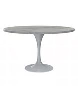 LeisureMod Verve Modern Table with a Round White Resin Tabletop Stainles... - $13,775.93 MXN