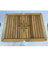 Folding Teak Table Top 26.8/13.4x19.7 Inch Rectangular Star Inlay Marine... - $753.60 CAD+