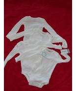 Carters Long Sleeve White Bodysuits 4 Piece Pack  Newborn New W/T 190795... - £16.45 GBP