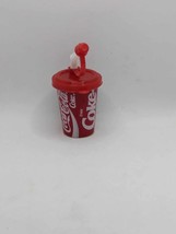 Miniature Coca Cola Cup(Red Lid White Straw With Cap) Magnet - £17.79 GBP