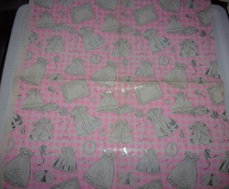 Vintage Girl’s Baby Shower Gift Wrap 19 ½ ”x 20”  In Wrapper - $3.99