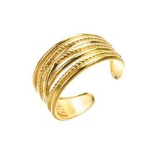 C Shape Open Ring Multi-Layer Cross Does Not Fade Ring For Girl Women (gold) - £20.04 GBP
