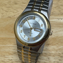 Waltham Quartz Watch WAM012 Men 30m Dual Tone Stretch Day Date Analog Ne... - £25.58 GBP