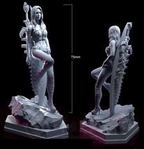 1/24 75mm 3D Print Model Kit Modern Beautiful Girl Woman Warrior Unpainted - £30.79 GBP