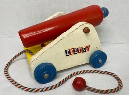 Vintage Doepke No. W-15 Pudgy Gun Cannon Wooden Pull Toy 949A - £18.79 GBP