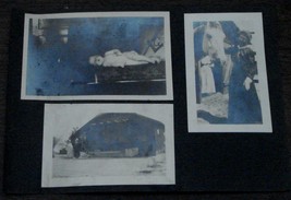 Nice Page of Antique Photographs, Early 1900s, Blank and White, Masons, Dresses - £3.94 GBP