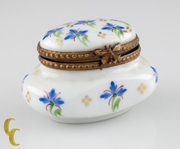 Small Limoges Peint Main Porcelain Honey Pot Ink Well Trinket Box - £98.65 GBP