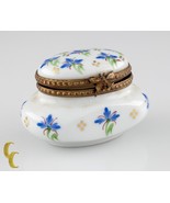 Small Limoges Peint Main Porcelain Honey Pot Ink Well Trinket Box - £98.09 GBP