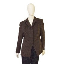Claudia Strater Brown Mohair Blend Fitted Buttons Blazer jacket size 40 - $113.85