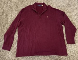 Polo Ralph Lauren Sweater Mens 3XLT Tall Burgundy Red 1/4 Zip Jacket Pre... - £25.08 GBP