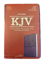 Bible Holman KJV Large Print Personal Size Reference Purple Leather Touch - £18.28 GBP