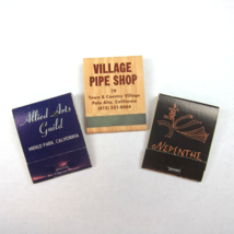 3 Vintage Matchbooks Allied Arts Guild Village Pipe Shop Phoenix Nepenthe CA - £11.87 GBP