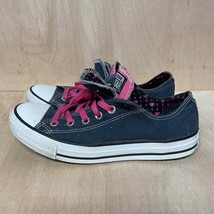 Converse Double Tongue Sneakers Blue Pink Hearts Womens Size 6 - $11.30