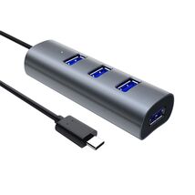 DM CHB010 4-Port USB Hub Type C to USB 3.0 Aluminum Alloy Docking Statio... - $7.30