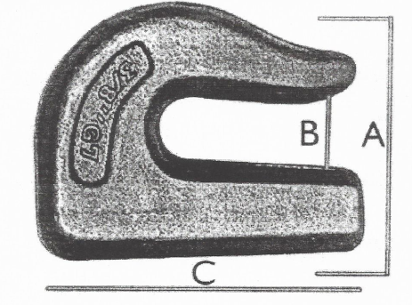 BMP Weld-On Grab Chain Hooks 3/8" G70 – WLL 6,600 Lbs For Buckets Trailers Rigging, 0900104