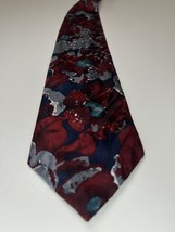 Vintage Jazz Brand Men’s Neck Tie Red Floral Design 4”x57” Polyester - $12.19